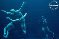 Avatar - La via dell'acqua, un'immagine del set subacqueo