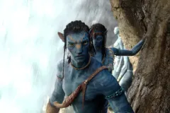 Avatar, Sam Worthington e Zoë Saldana in una sequenza del film di James Cameron