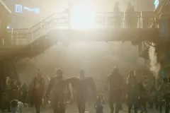 Guardiani della Galassia Vol. 3, Sean Gunn, Chris Pratt, Karen Gillan, Dave Bautista, Pom Klementieff in un momento del film