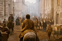 I tre moschettieri - D'Artagnan, François Civil a cavallo in una scena del film