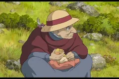 Il castello errante di Howl, un'anziana Sophie in una scena del film di Hayao Miyazaki