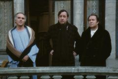 La grande abbuffata, Michel Piccoli, Philippe Noiret e Ugo Tognazzi in una scena del film