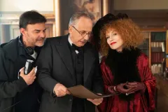 Mon Crime - La colpevole sono io, François Ozon con Fabrice Luchini e Isabelle Huppert sul set del film