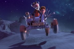 Peter va sulla luna, i tre protagonisti Peter, Uomo del Sonno e Rozzolino in una scena del film
