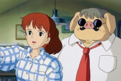 Porco Rosso, il protagonista con Flo in una scena del film di Hayao Miyazaki