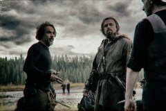 Revenant - Redivivo, Leonardo DiCaprio col regista A.G. Iñárritu sul set del film