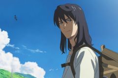 Suzume, il giovane Sota in una sequenza del film di Makoto Shinkai