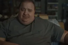 The Whale, Brendan Fraser in una sequenza del film di Darren Aronofsky