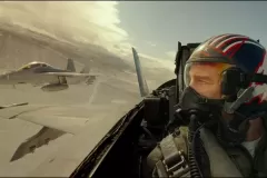 Top Gun: Maverick, Tom Cruise in volo in una scena del film
