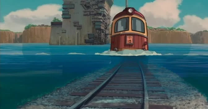 La città incantata, il treno magico in una scena del film