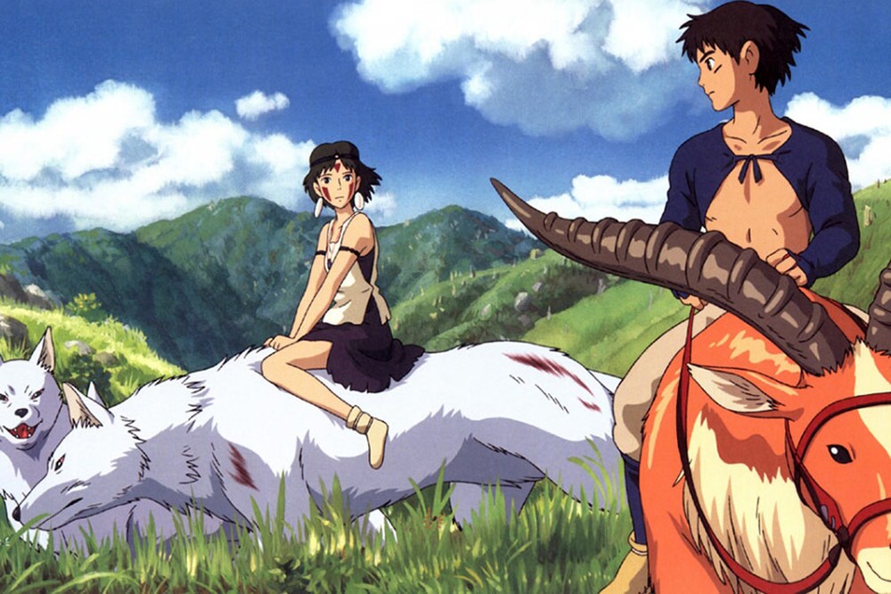 Principessa Mononoke, San e Ashitaka in una sequenza del film
