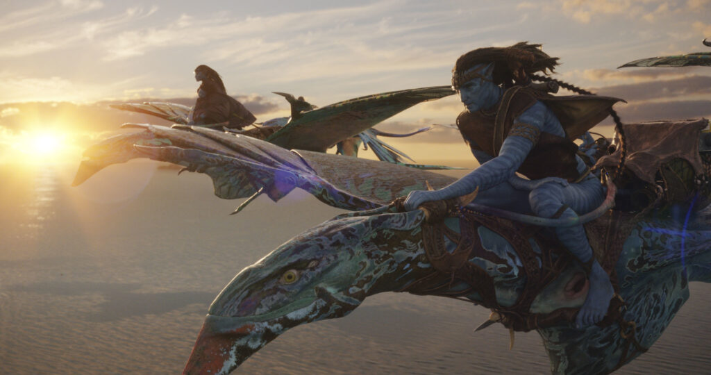 Avatar - La via dell'acqua, Sam Worthington e Zoe Saldana in una scena