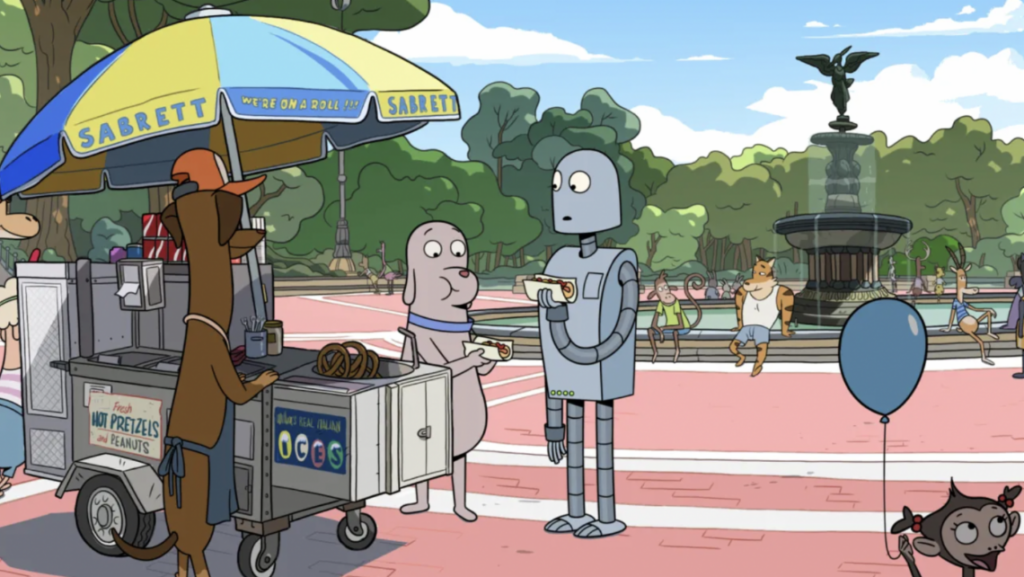 Un'immagine del film d'animazione Robot Dreams, presentato a Cannes 2023
